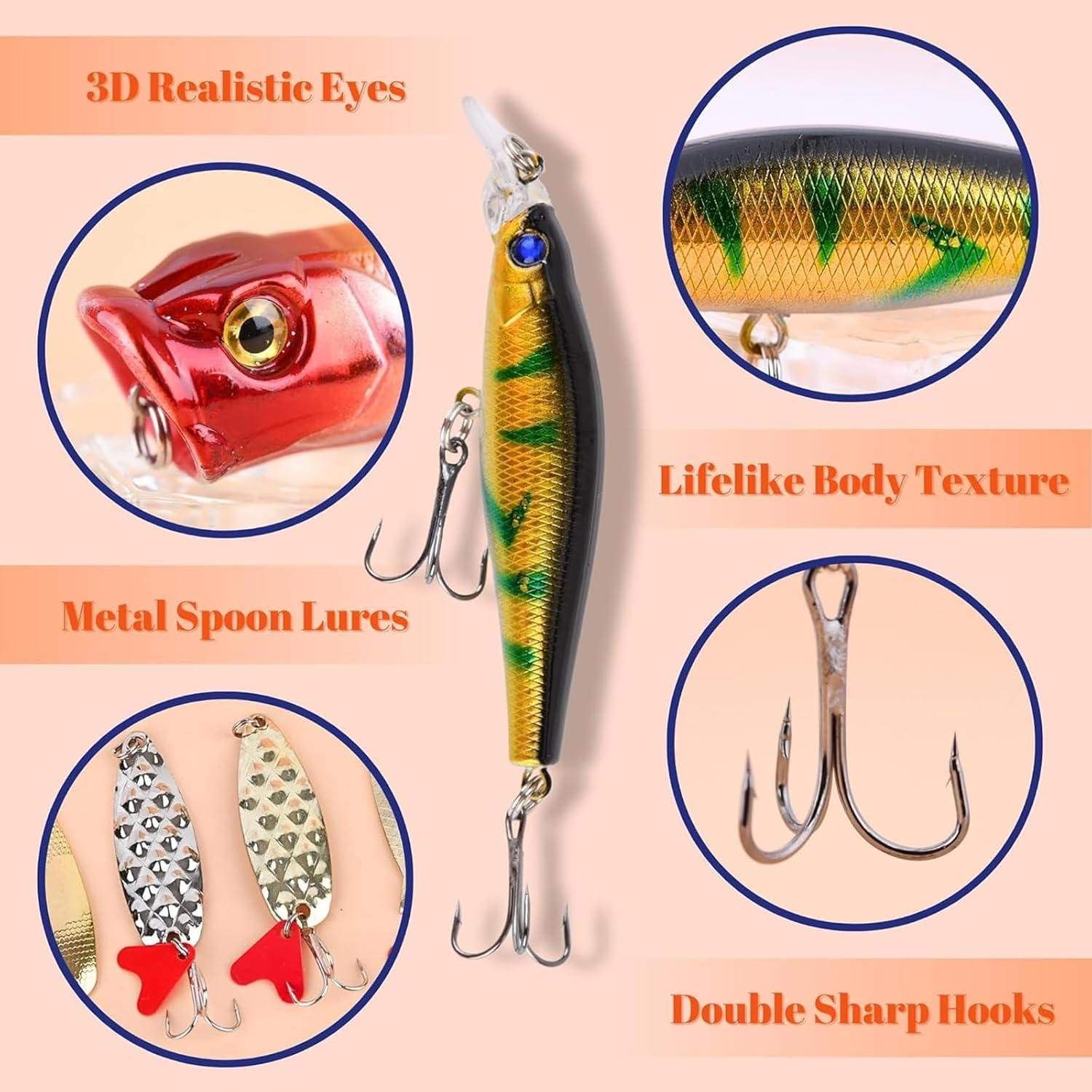 Fishing Advent Calendar for Adult Men Teen Boys, 2024 Fishing Lure Christmas, 24 Days Topwater Lures Fishing Spoons Minnow Popper Crankbait for Fishing Lovers Father Boyfriend Brother - Set 2 image number 5