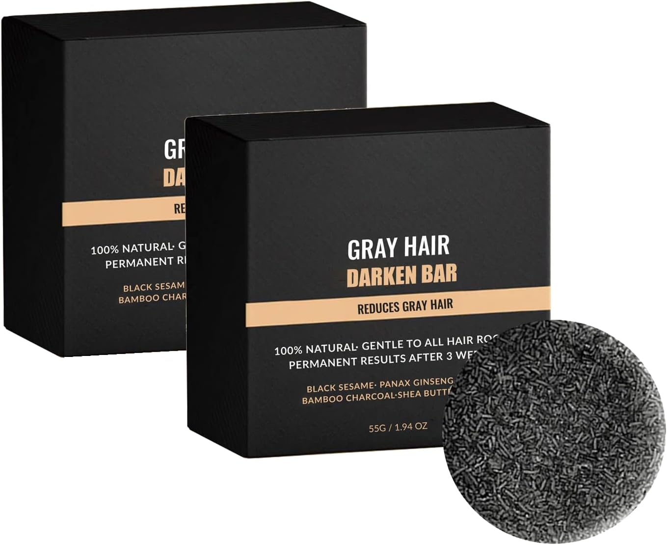 Gray Hair Reversebar - Moisturizing and Nourishing Hair Blackening Soap for Men & Women, Anti-Grey Bar for Shiny Mane Root Activator, Solid Grey Darkening Shampoo Bar (02)
