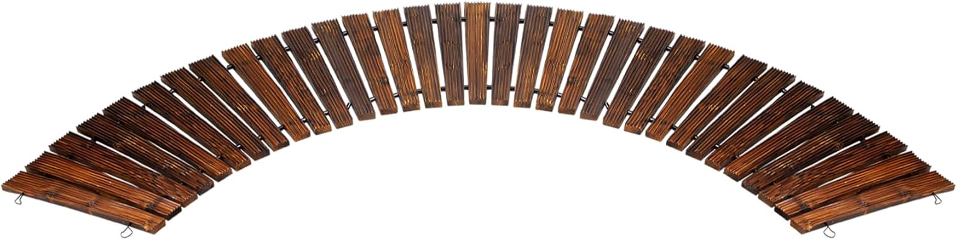 Livsip Curved Garden Pathway Wooden Walkway 8Ft Roll-Out Outdoor Backyard Furniture Charcoal image number 5