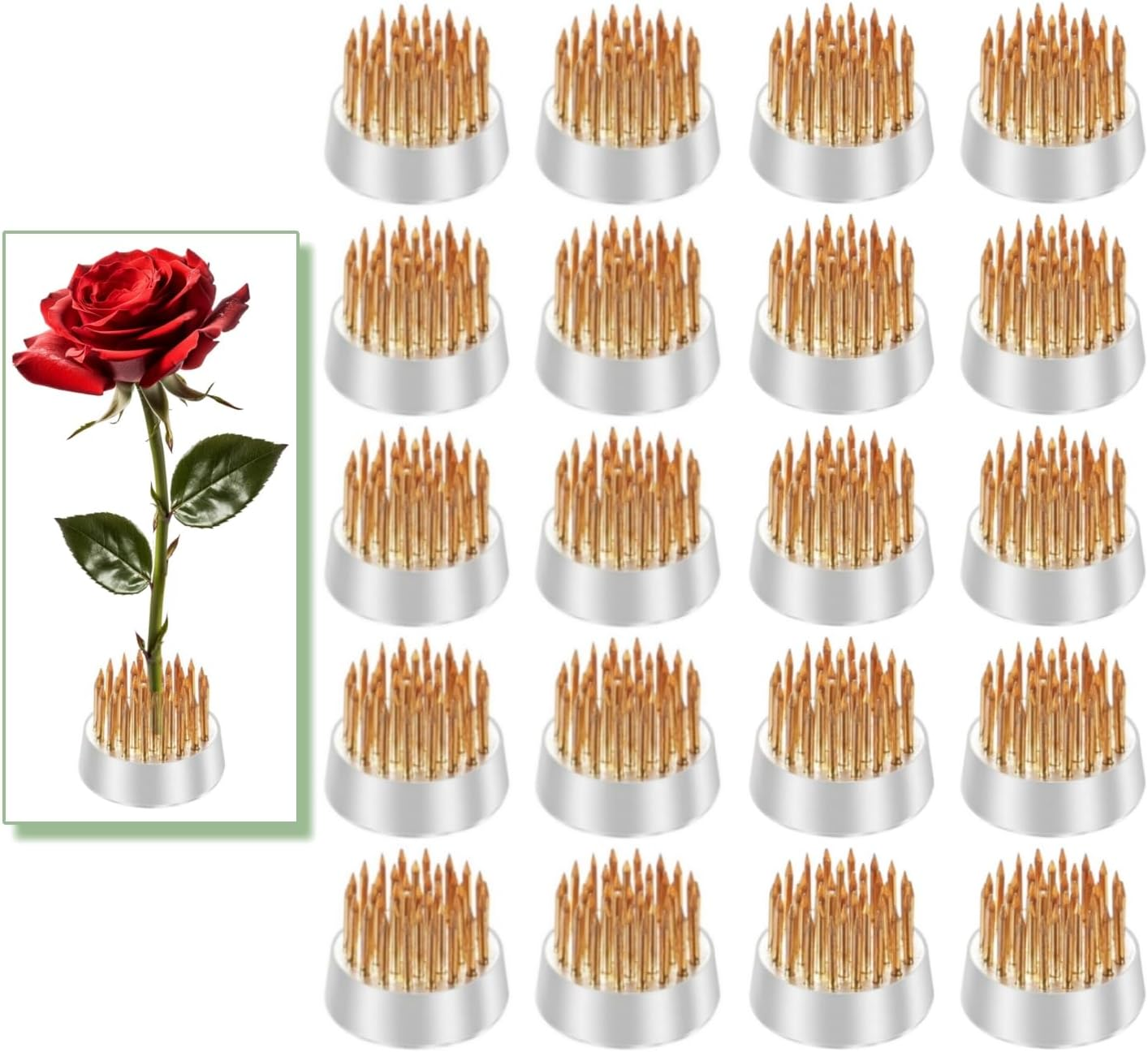 Mini Kenzan Pin Frog 23Mm/0.9Inch Diameter Floral Ikebana Flower Arranger Holder for Small Vase (20Pcs)