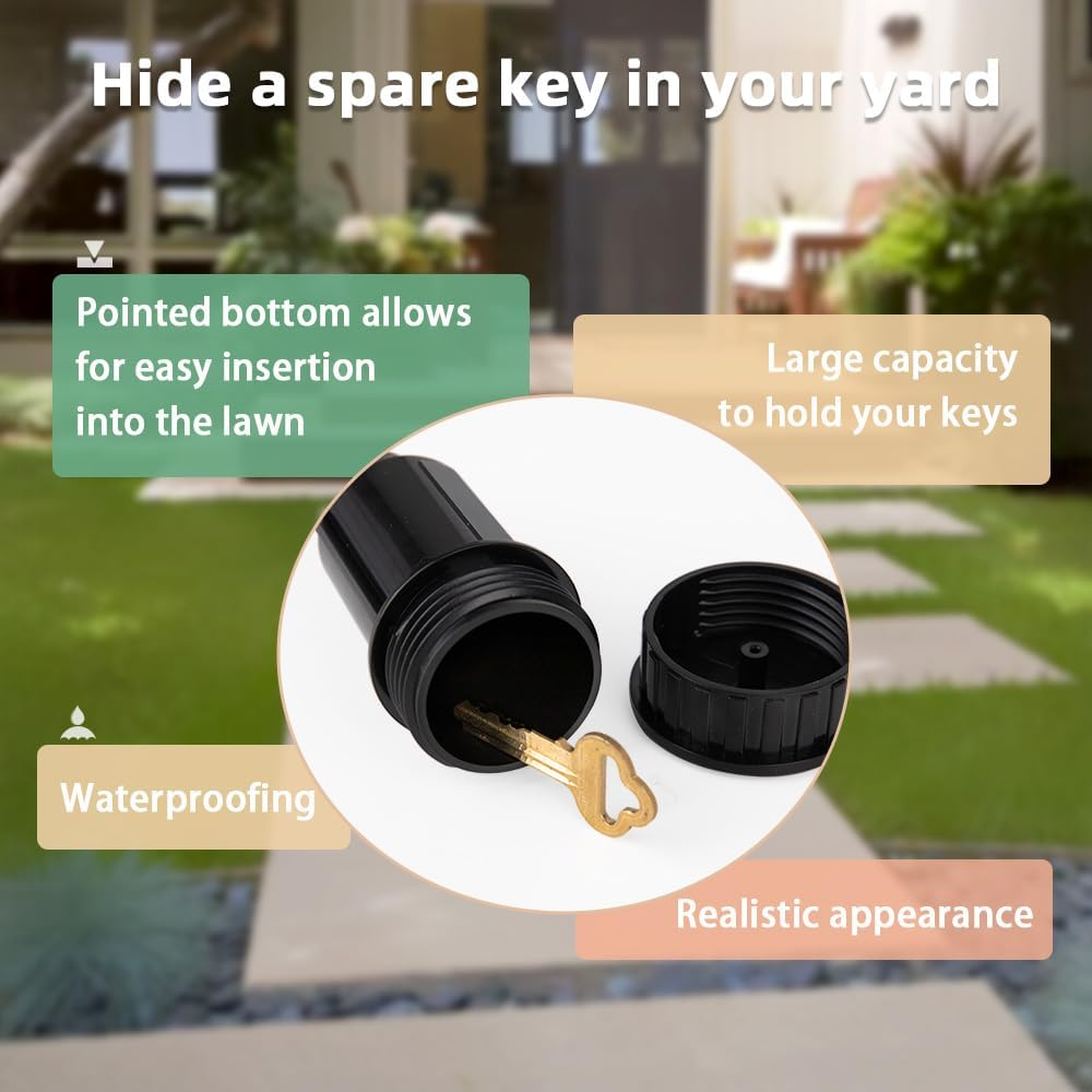 Fake Sprinkler Key Hider Diversion Safe,Decoration Safe Holder for Outdoor,Hide a House Spare Key image number 6