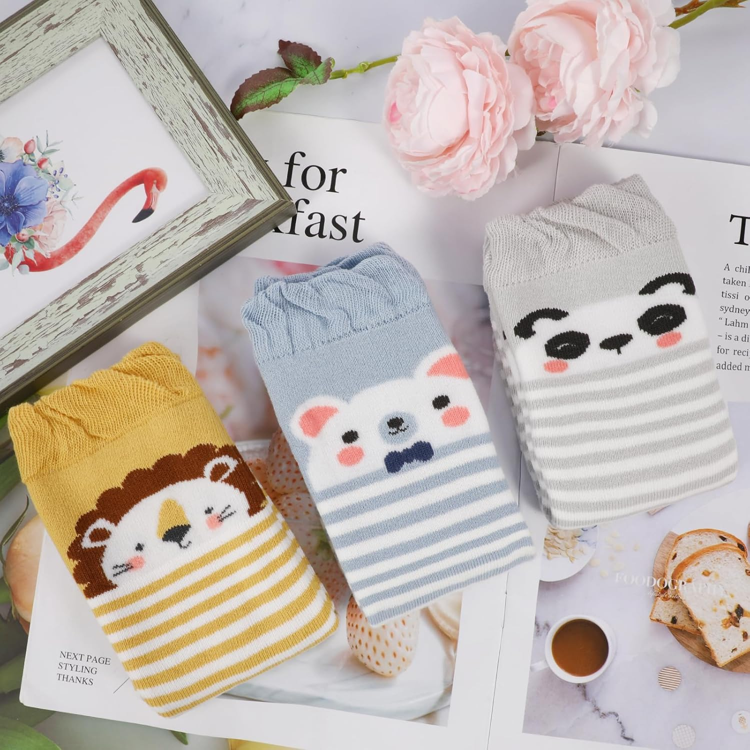 XEPST Pack of 3 Toddler Baby Leg Warmers, Cute Animal Pattern Leg Warmers, Knee Socks, Baby Knee Pads, Leg Sleeves Leggings for Baby Children, Toddlers, Girls, Boys, 0-3 Years, One Size image number 3