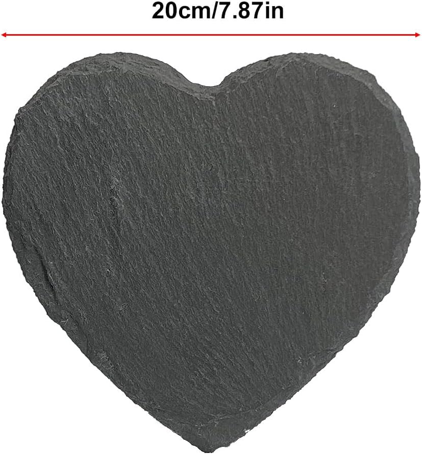 Animal Gravestone, Slate Memorial Stone, Gravestone Dog Cat, Memorial Plaque Gravestone, Animal Memorial Stone in Heart Shape, Diameter 20 Cm (Does Not Support Custom Patterns)
