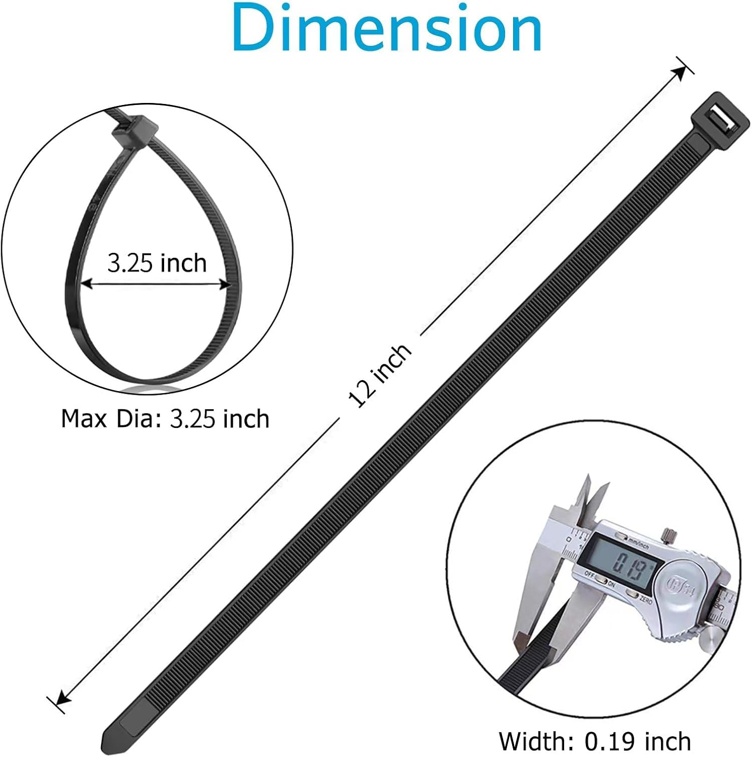 Zip Ties 12 Inch (1000 Pack), Black, 50Lbs Tensile Strength, UV Resistant Cable Ties for Indoor and Outdoor by Karoka image number 4