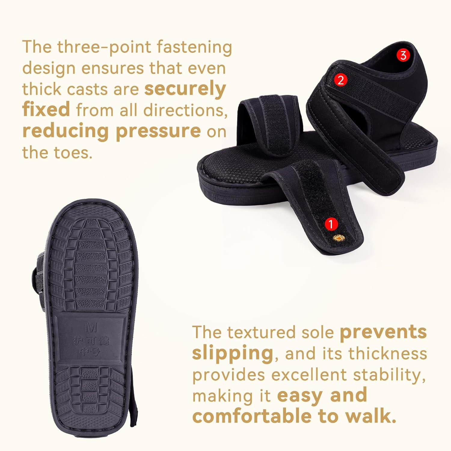 ENLUNTRA Post Op Recovery Shoe, Lightweight Medical Walking Shoe with Adjustable Strap for Post Surgery or Operation Support, Broken Foot, Stress Fractures, Sprains, Injured Toes, Bunions for Left or Right Foot for Men or Women, 1 Pcs, S image number 5