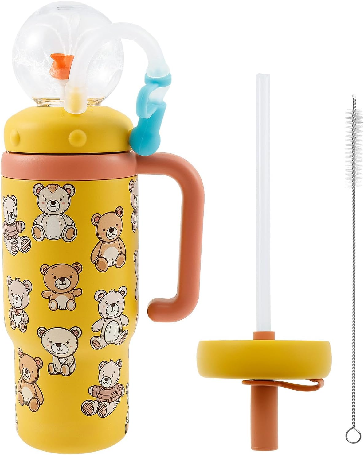 Hnvdkln 24Oz Stainless Steel Whale Fountain Tumbler, Whale Squirt Insulated Travel Tumblers with Lids and Straws, Leakproof Drinking Cup Cute for Kids Teens Adults (Pink)