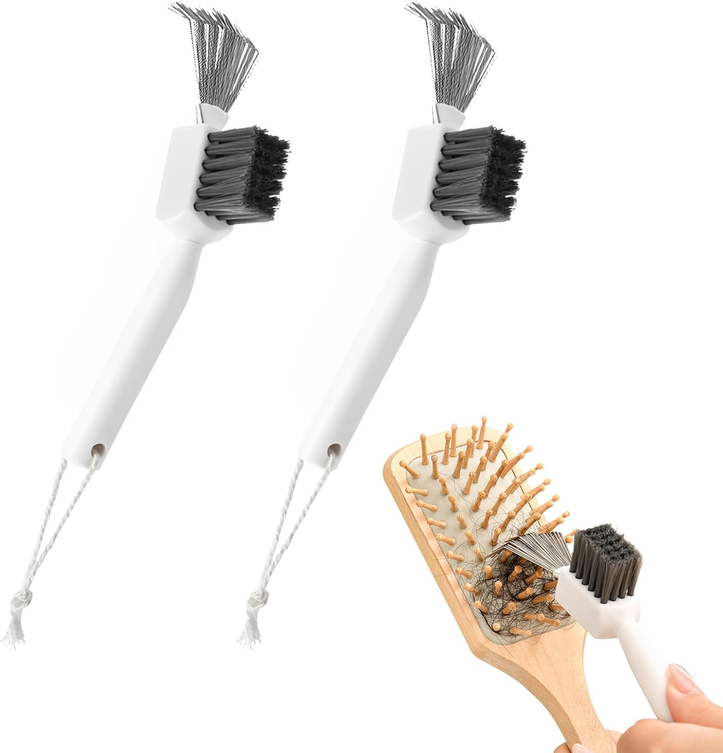 2 Pack 2 in 1 Hair Brush Cleaner,Hairbrush Cleaner Toolcomb Cleaner,Self Cleaning Hair Brush for Removing Hair and Dust Home or Salon Use image number 4