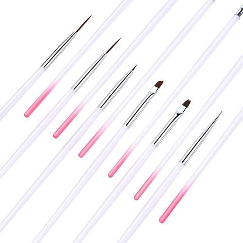 12 Pcs/Set New Nail Art Brush Pens Dotting Point Painting Pens Drawing Brush Nail Art Tools Pink Zhengpingpai
