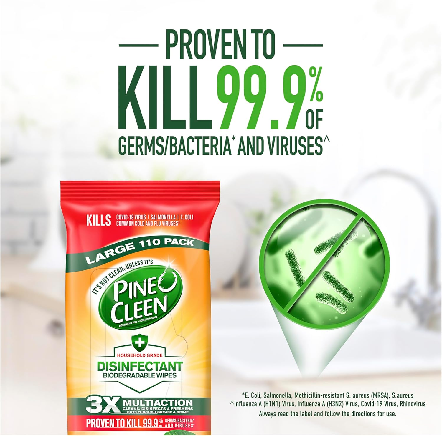 Pine O Cleen Disinfectant Wipes Mango 440 Pack (110S X 4) image number 2