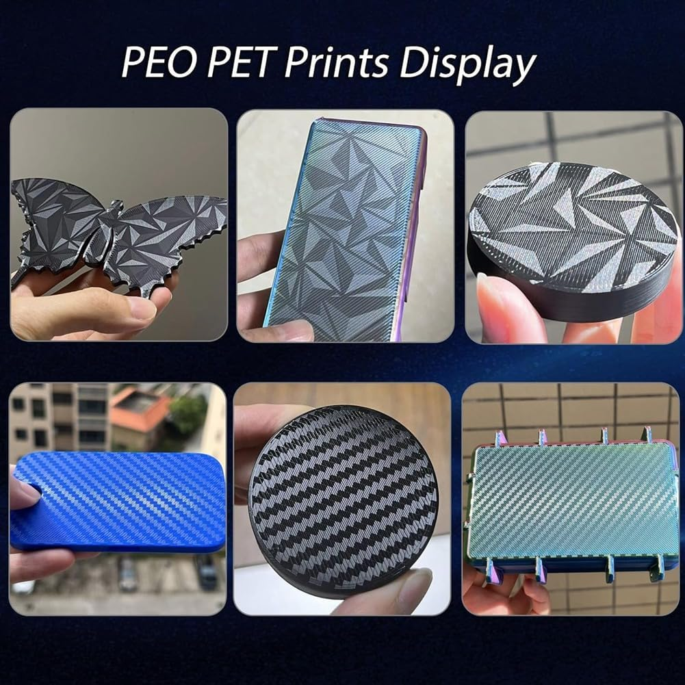 3D Printer PEO PET Build Plate for Bambu-Lab X1/X1C/X1E/P1P/P1S/A1 3D Printer,Peo+Carbon Fiber PET Surface257X257Mm image number 4