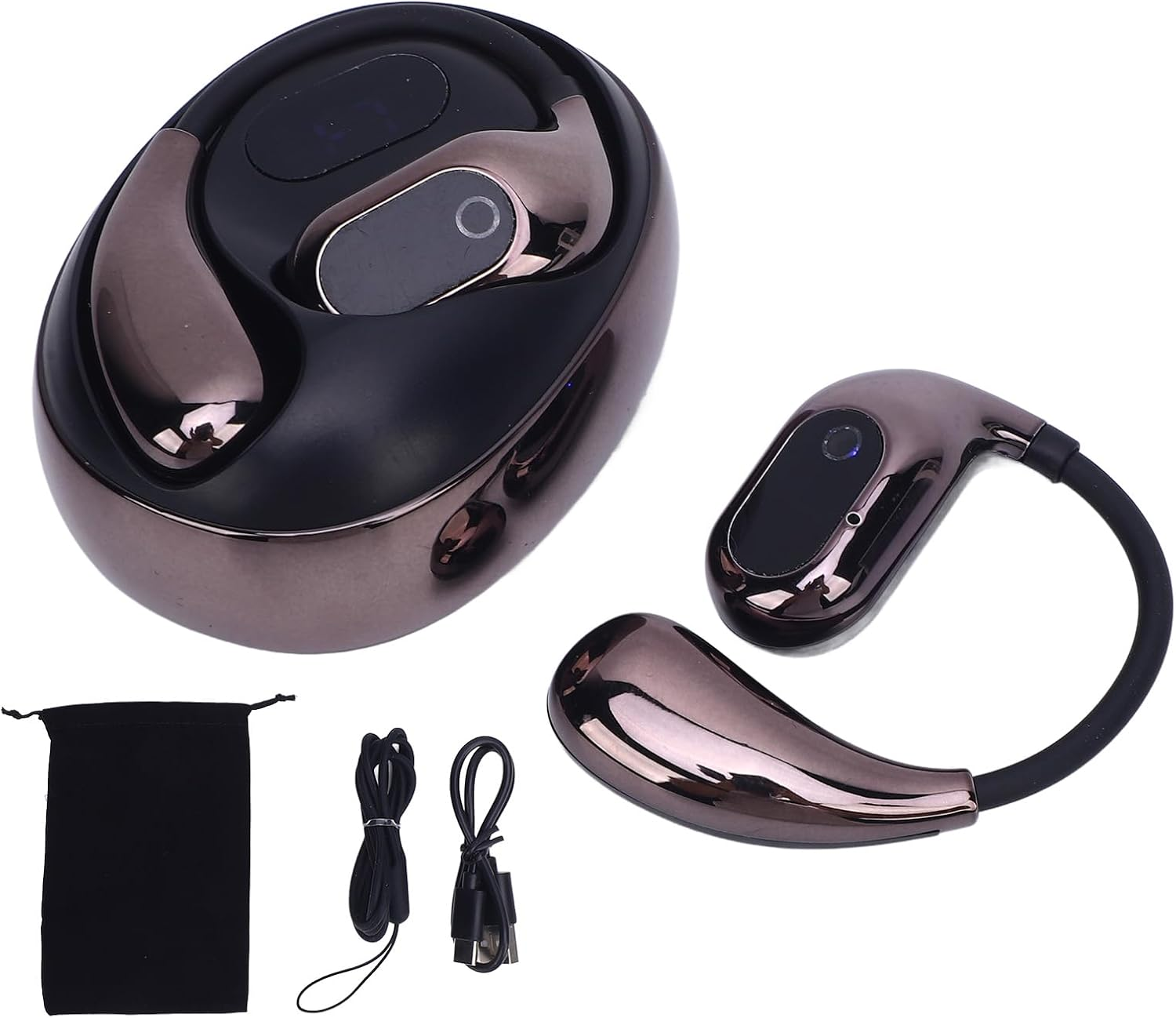 Jectse Language Translator Earbuds 144 Languages Simultaneous Translation Device for Business Travel XG99 (Black) image number 6