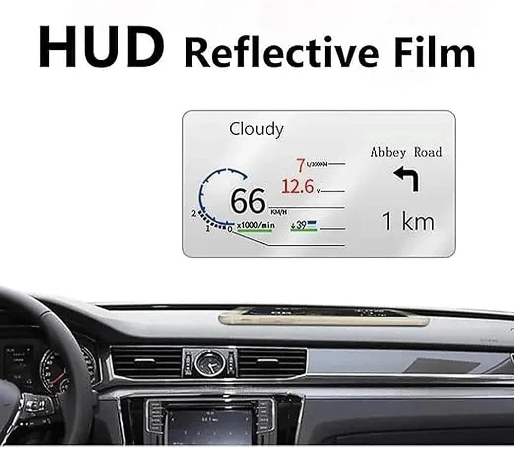 2-Pack Head up Display Reflective Film, Anti-Reflective Windshield Protector,Car HUD Screen, Anti-Glare Clear Reflective Sheet (5.9X5.1Inch) &mdash; Haheihei image number 3