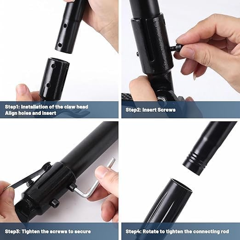 1.2M Weed Puller with 4-Claw Steel Head, Long Handle Weed Remover Hand Weeder Tool, 3 Lengths of Adjustable Garden Weeding Tools for Lawn Garden, Manual Weeding Tool without Bending or Kneeling (1.2M) image number 6