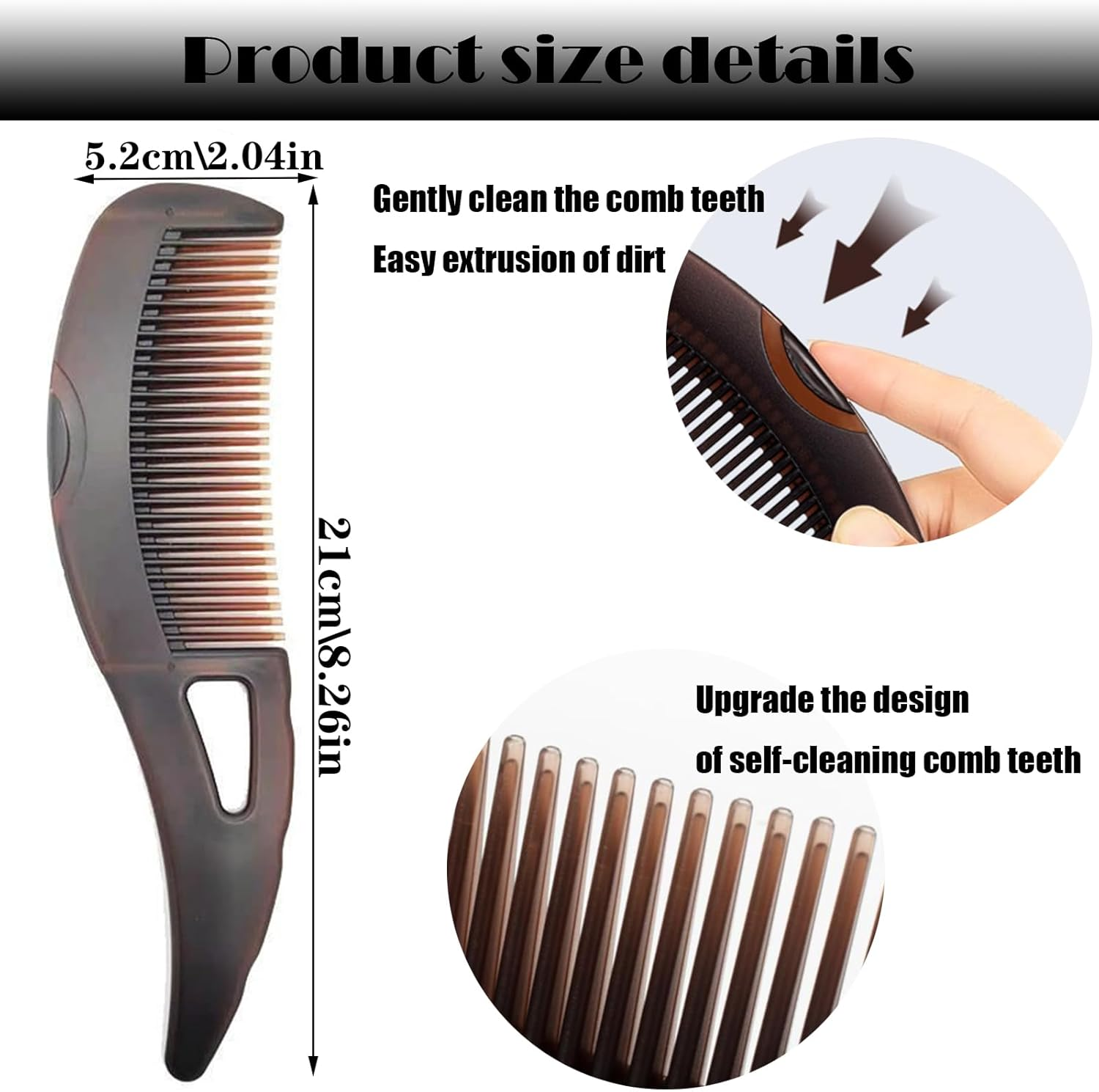 Dandruff Comb,Energy Comb Allows for the Effective Removal of Dandruff and Lice,Hollow Tooth Comb for Better Hair Quality for Women Men