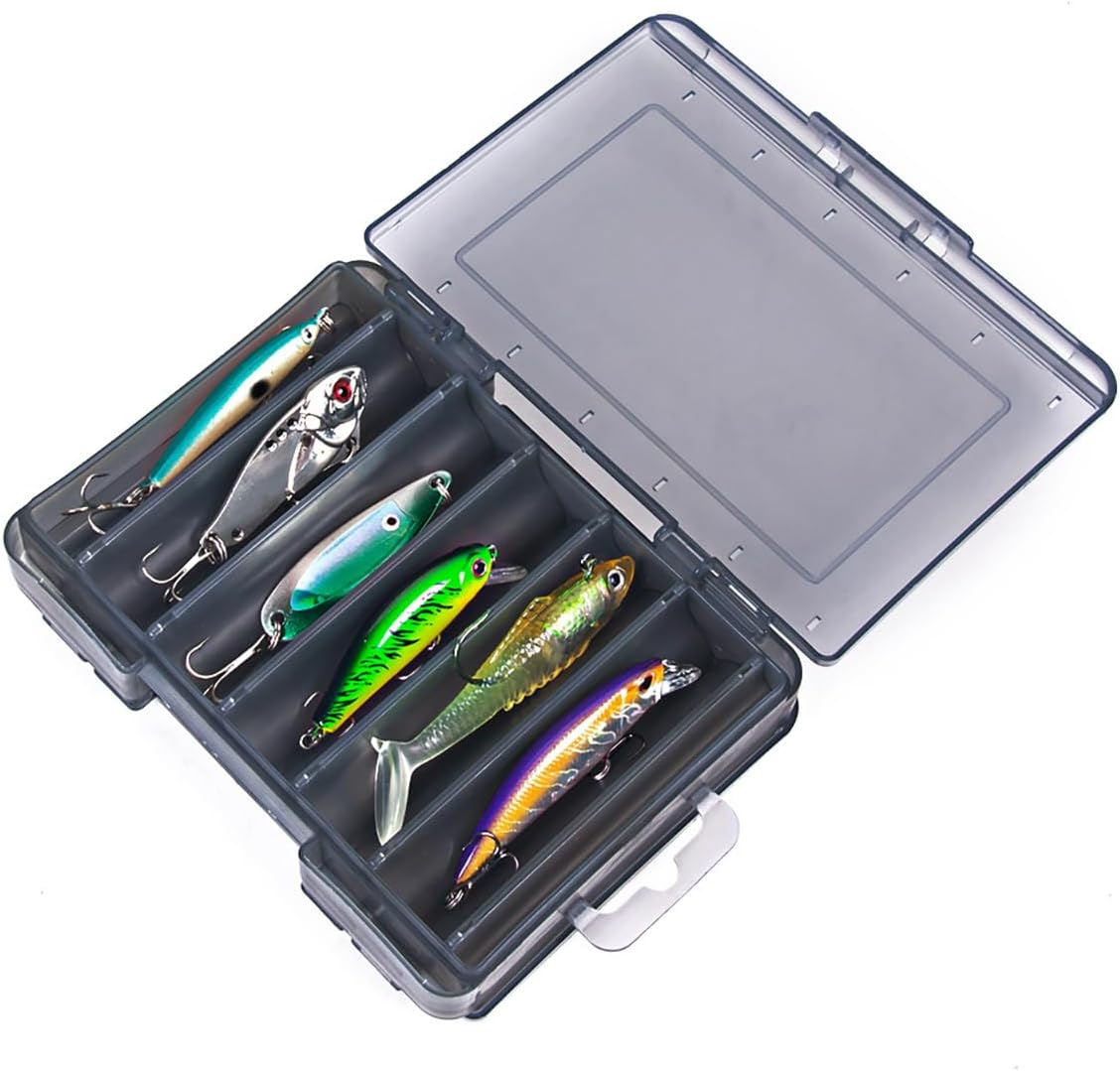 AIMALL 14-Compartment Fishing Tackle Box, Dual-Sided, Lightweight Lure and Hook Organizer, Portable Storage Solution for Anglers - Blue-S image number 2
