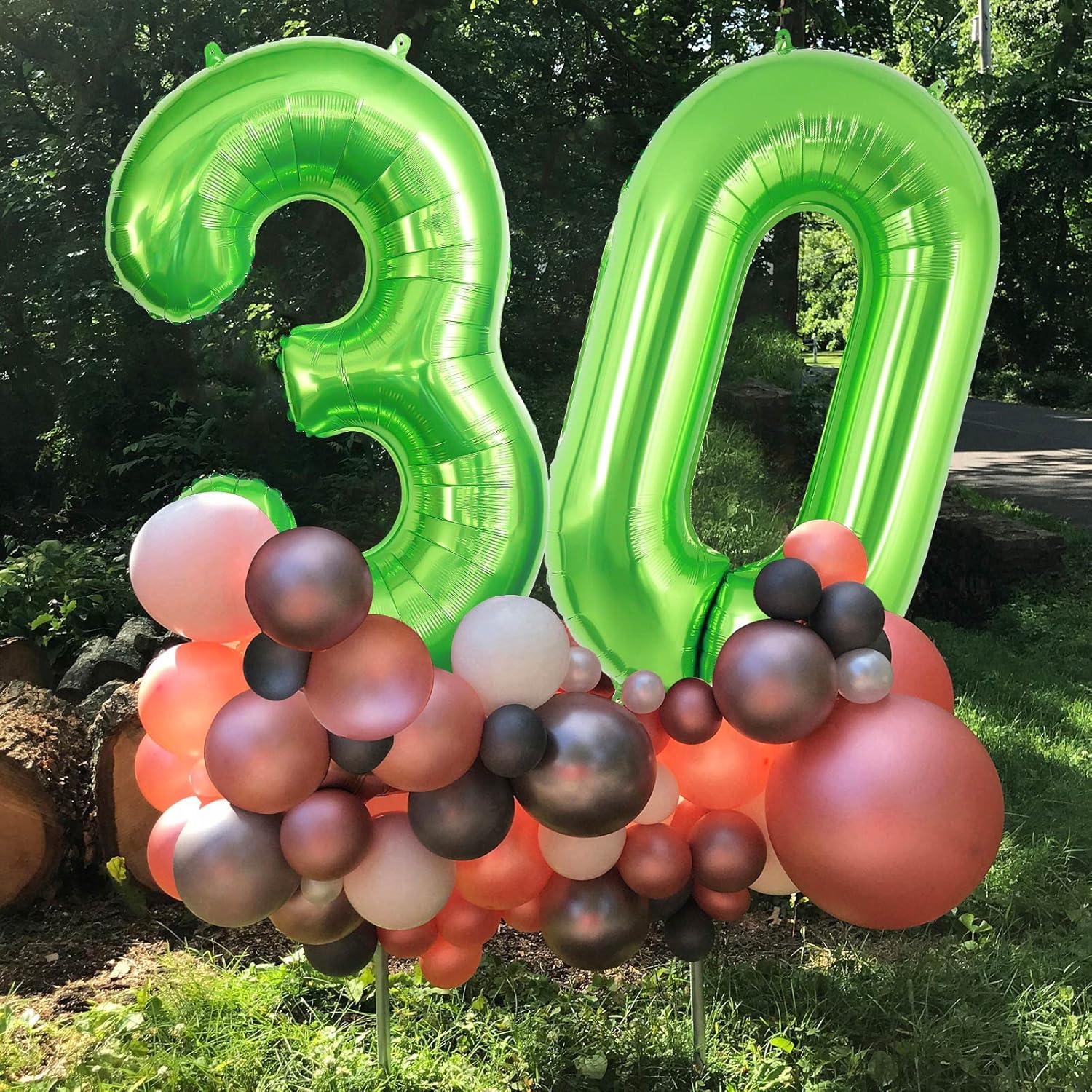 40 Inch Green 30 Number Balloons, Jumbo Foil Balloons for 30Th Birthday Party Decorations Supplies / 30Th Anniversary Event - Blue image number 5