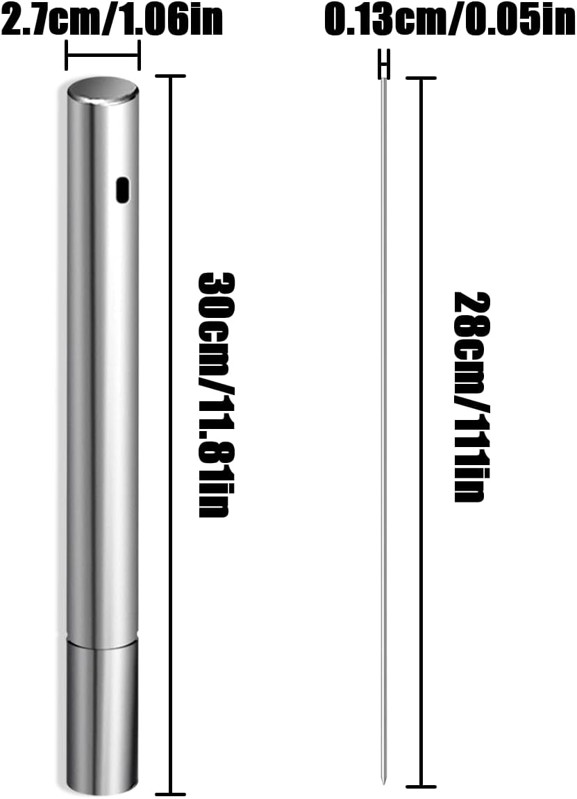 Barbecue Skewers, 40 PCS Kabob Skewers with Storage Tube for Outdoor Cooking (30Cm/11.81In) image number 2