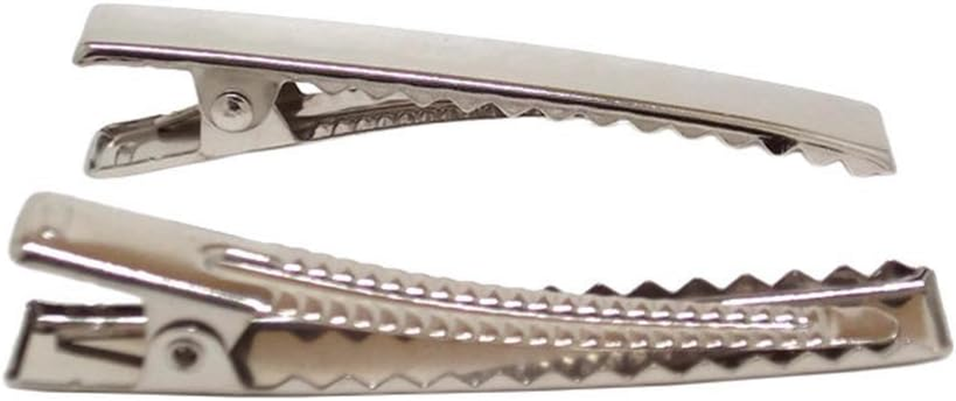 Bronagrand 100 PCS Silver Alligator Hair Clip Flat Top with Teeth for Arts & Crafts Projects, Dry Hanging Clothing, Office Paper Document Organization,Hair Care(1.26 Inch) 1.77INCH image number 1