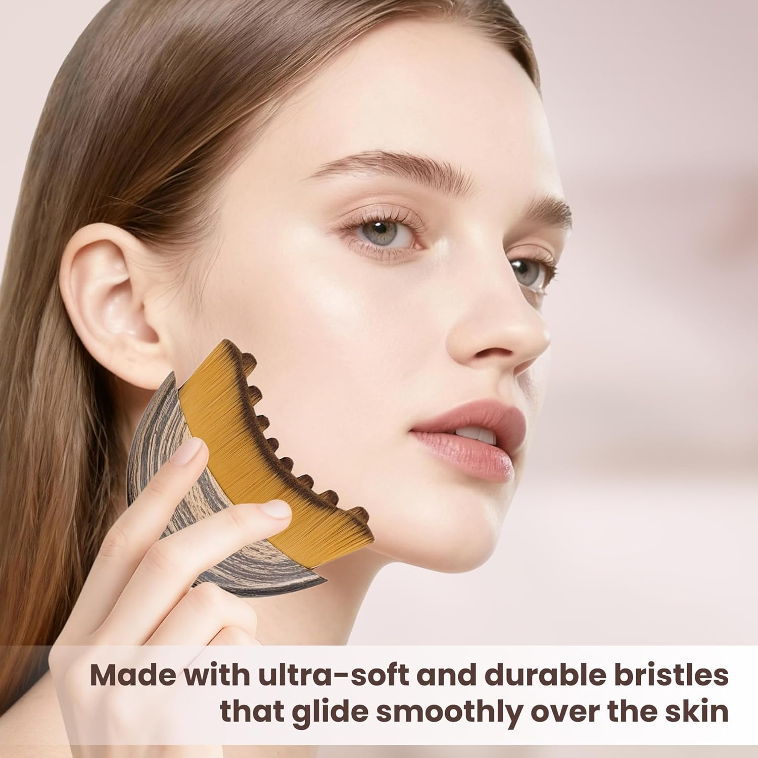 2Pcs Lymphatic Brush for Face, Lymphatic Drainage Brush, Lymphatic Contour Face Brush, Ergonomically Designed to Precisely Fit the Skin, Used for Facial, Chin and Jawline Carving Lymphatic Drainage Massages and Fatigue Relief image number 2