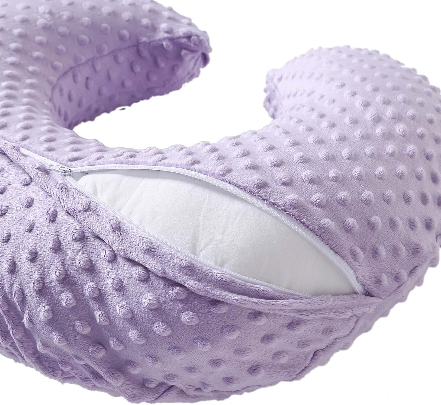 Nursing Pillow Cover Breastfeeding Pillow Cases Plush Dot Slipcover (Orchid) - Green image number 6