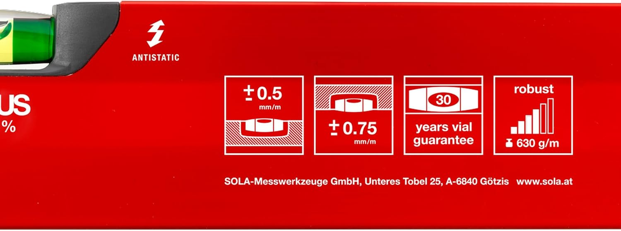 Sola Big X 80 80 Cm Box Profile Spirit Level - Red image number 1