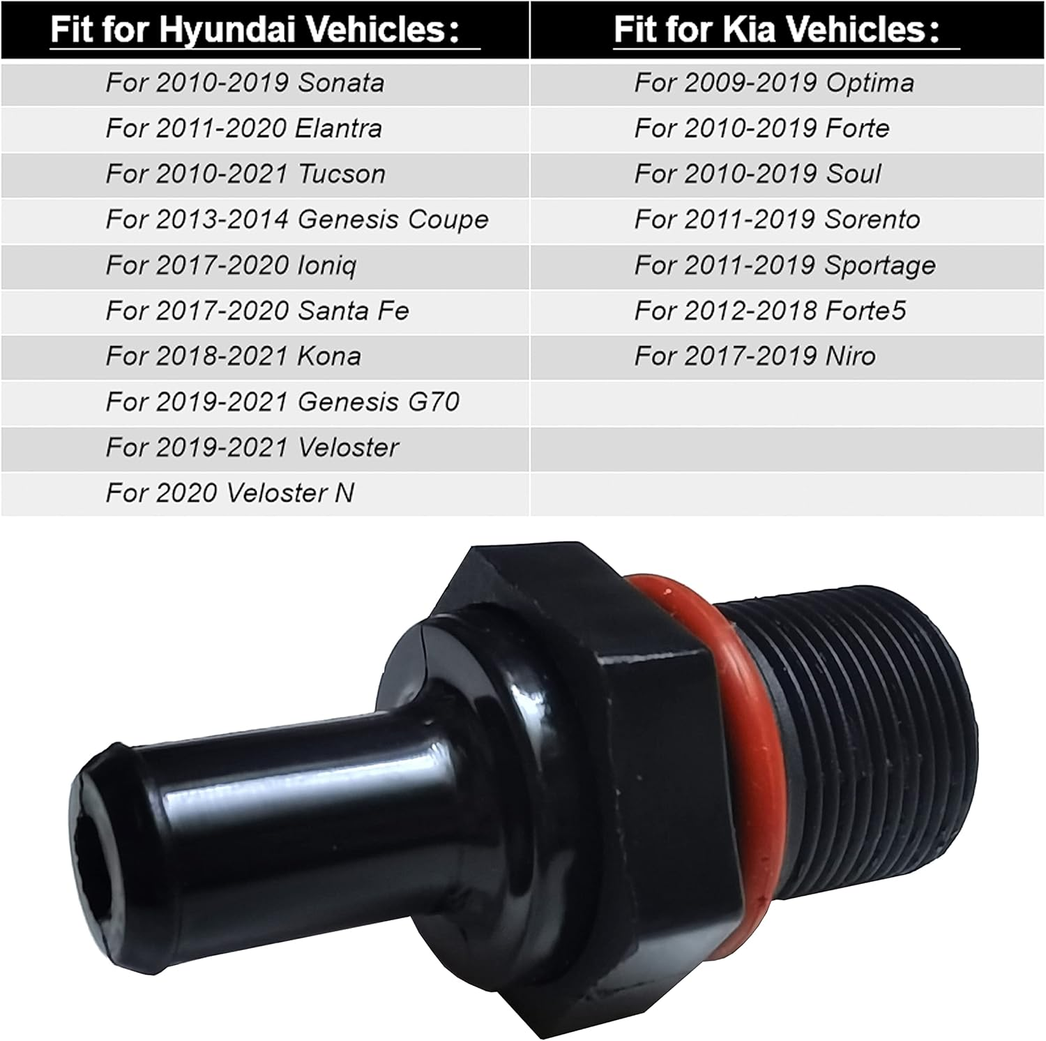 Rldym PCV Exhaust Control Valve 26740-2G000 Select for Hyundai Kia Exhaust Elantra, Santa Fe, Sonata, Tucson, Forte, Soul, Positive Crankcase Ventilation Valve OEM 267402G000, 29651, PCV490, 0450404 image number 1
