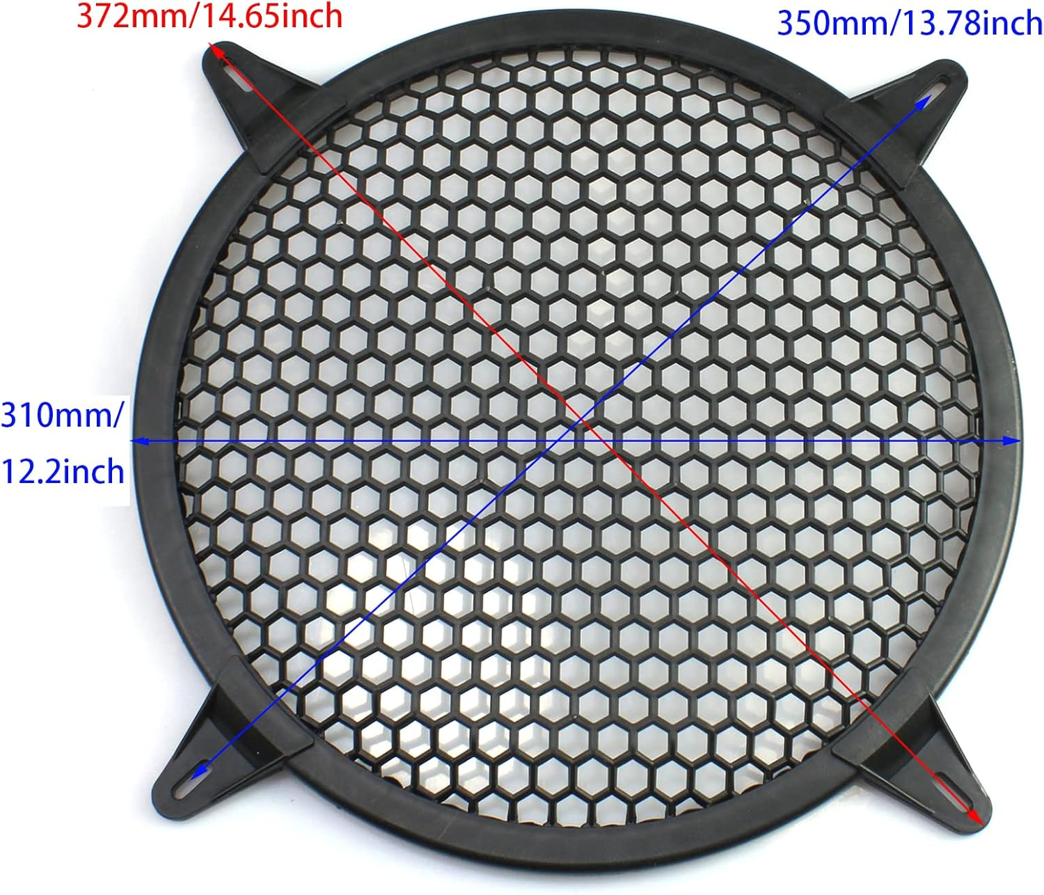 OZXNO 1 Pack 12 Inch Speaker Grills Subwoofer Grill Waffle Grill Guard Protector Covers with Mounting Screws ABS Mesh round Subwoofer Speaker Cover