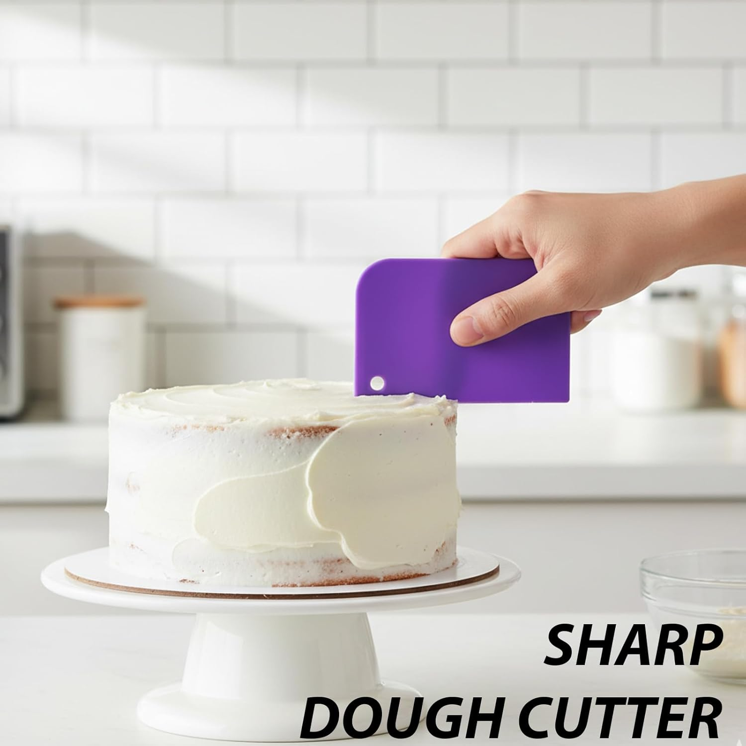 Cake Cutter, Adjustable Cake Leveler with Purple Baking Tools Set, 3-Piece Cake Slicer Kit for Uniform Cake Layers, 29 X 20 Cm Ideal for Home Bakers and Professionals image number 4