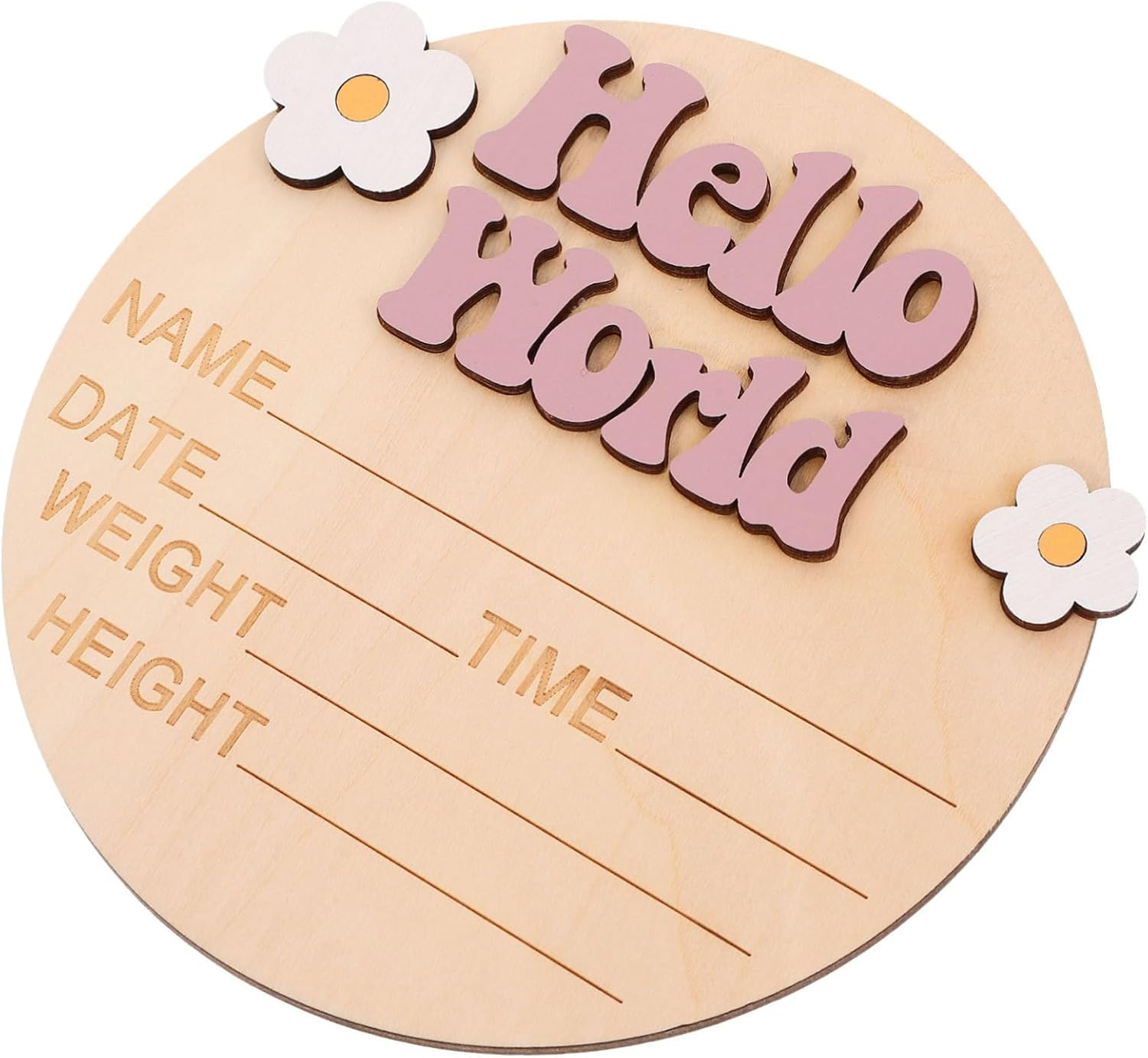 Abaodam Growth Commemorative Card Unisex Birth Announcement Sign Newborn Name Announcement Shower Decor