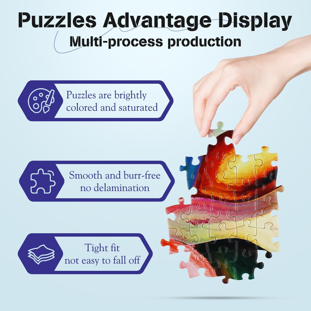 MISITU 1000 Pieces Jigsaw Puzzles for Adults Challenging Difficult Puzzles Impossible Puzzle Teens Jigsaw Puzzle Abstract Watercolor Graduation Home Decoration 70 X 50 Cm with Reference Poster image number 5