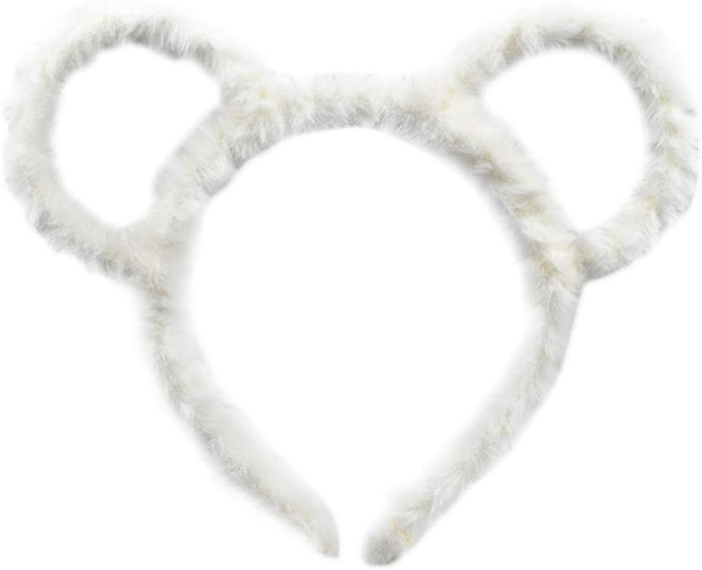 Oilmal Women Winter Thick Plush Headband round Mouse Bear Ears Makeup Headband Bandana image number 4