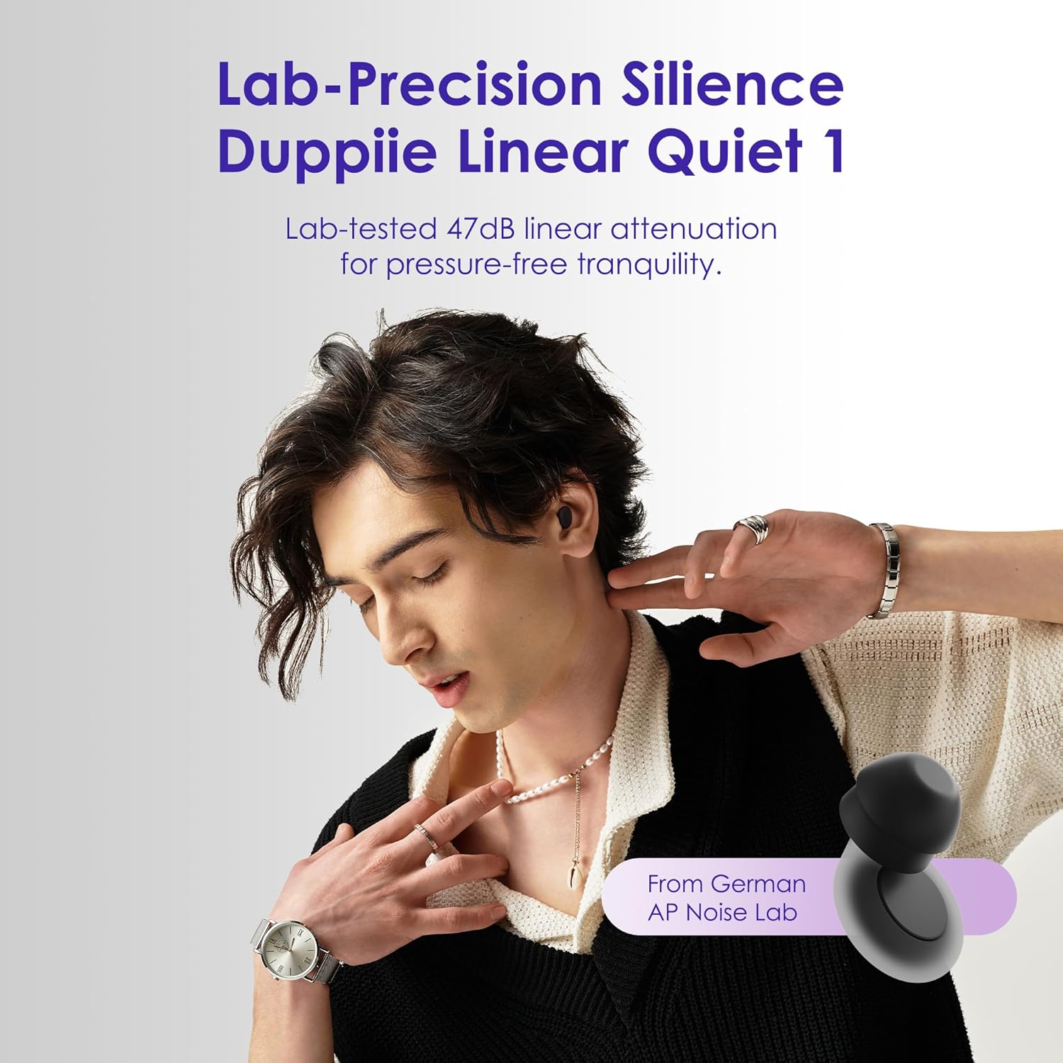 Dupiie Ear Plugs for Sleep:47Db Linear Noise Cancelling Earplugs | Lab-Validated Shallowfit Design & Twinguard Tech | 8 Tips (XS-L) for Sleep/Travel/Concerts | 1G Ultra-Light & Washable image number 6