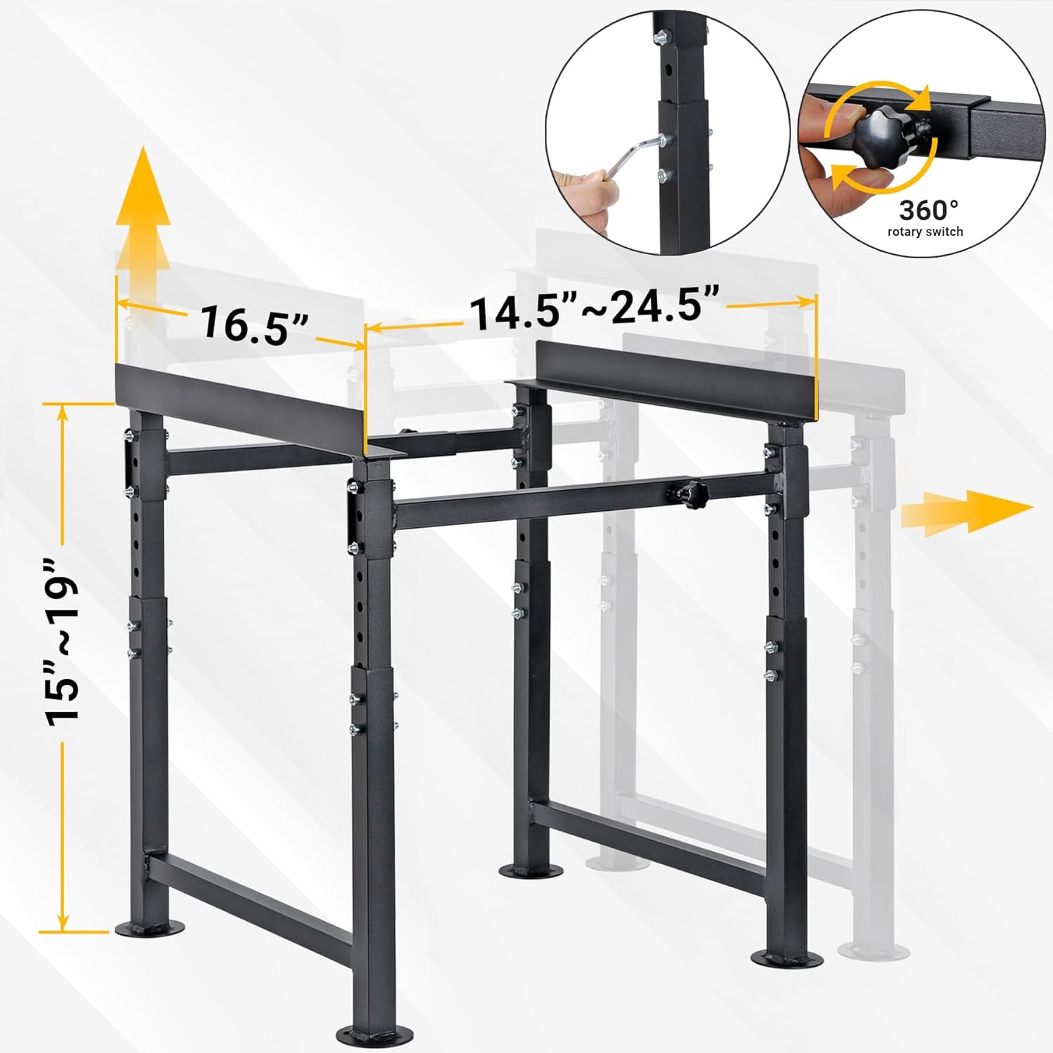 Adjustable Metal Hive Stand, Sturdy Beehive Stand Adjustable Height 15&rdquo; - 19&rdquo; & Adjustable Width 14.5&rdquo; - 24.5&rdquo;, Easy to Assemble Bee Stand for Beekeeping image number 6
