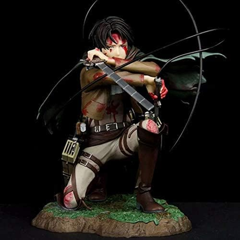 Levi Attack on Titan Action Figure, Attack on Titan Statue Bloody Ackerman Captain Levi Blessed PVC Figure Collectable Gifts Statue Anime Model Decoration image number 5