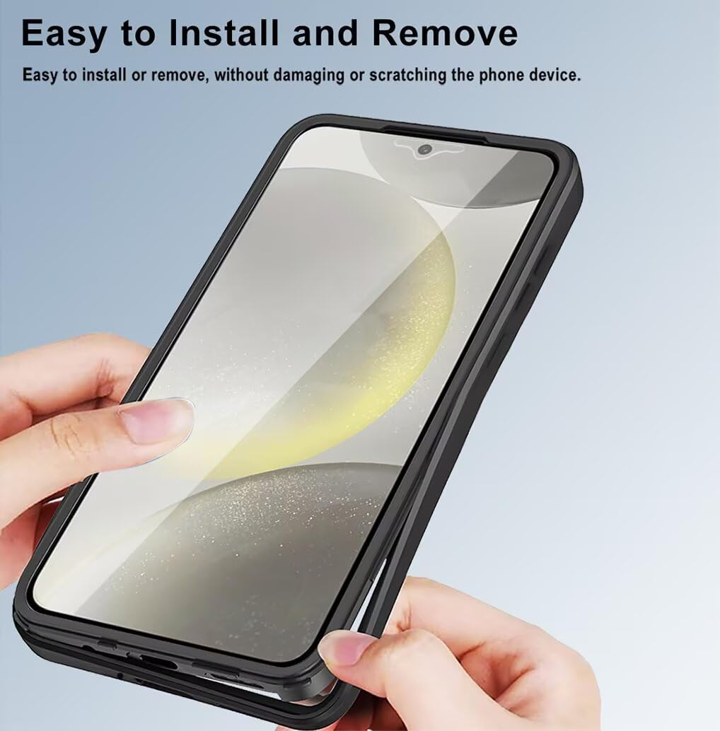 SEAHAI Transparent Case for Vivo V60 Lite 5G/4G, with Built-In Screen Protector, 360&deg; Full Body Armour Silicone TPU Bumper Shockproof Mobile Phone Case Protective Cover - Blue - Blue image number 3