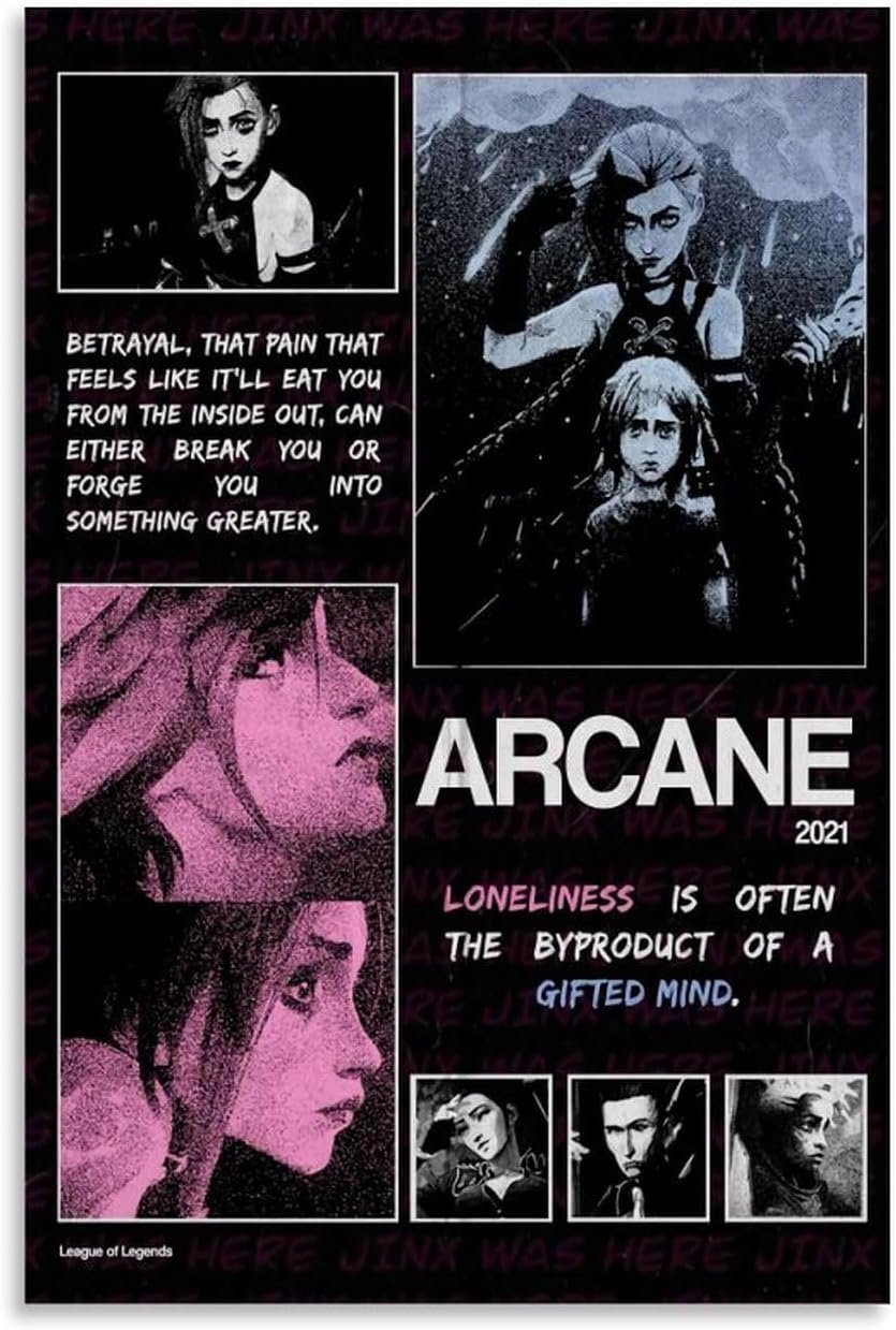 Anime Arcane Canvas Poster Poster Canvas Painting Wall Art Picture Home Decor Print for Bedroom Living Room Dorm Study Bar Office 12X18Inch(30X45Cm) image number 4