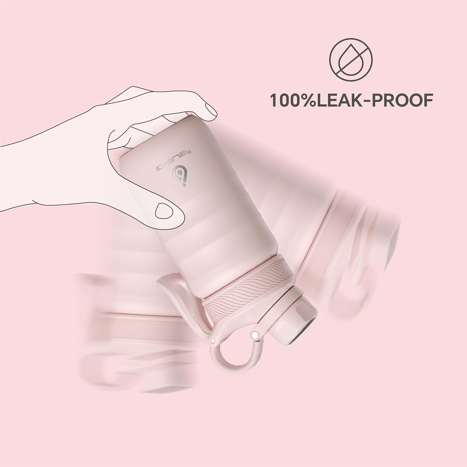 IDEUS Vacuum Insulated Water Bottle, Stainless Steel Double Wall Flask Metal Sports Canteen with Leak-Proof Straw Screw Cap (Light Pink, 12Oz (360Ml)) image number 5