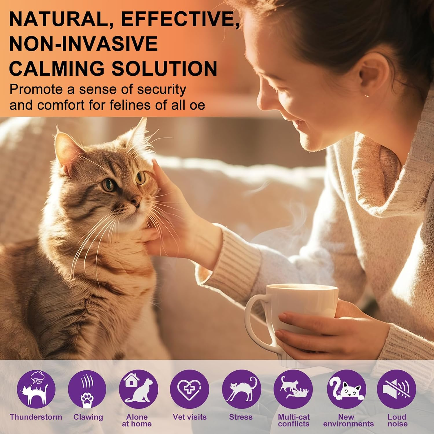 Cat Pheromones Calming Diffuser Relieve Anxiety Stress Cat Calming Diffuser for Cats 4 Refills, Reduce Fighting Spraying and Scratching Calm Relaxing Fits All Cats (4) image number 5