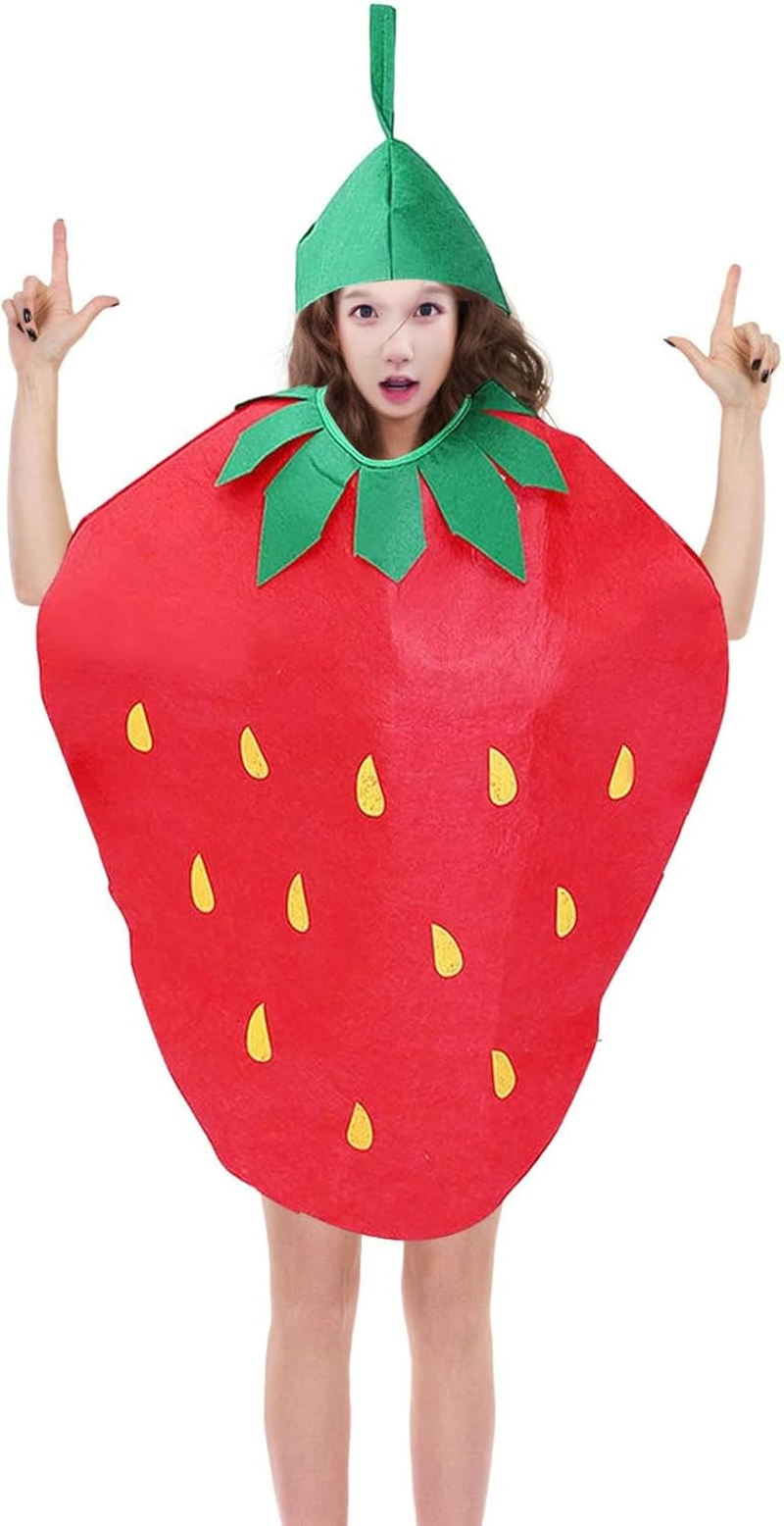 Vaveren Adult Fruit Costume, Strawberry, Costume, Hat, Adult, Halloween, Themed Party, Stage Performance, Masquerade - Strawberry image number 5