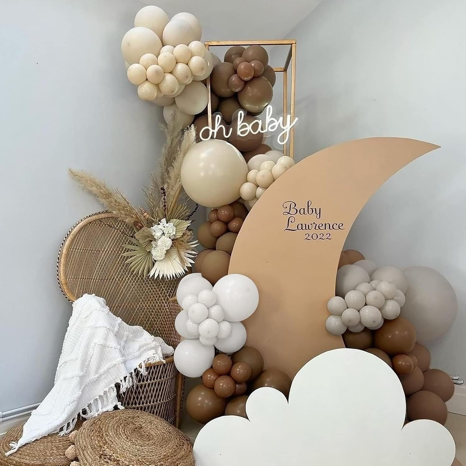 Nude Balloon Arch Kit, Beige Balloons Garland Kit for Birthday Decoration, 137 Pcs Khaki Brown Beige White Balloons, Nude Balloon Arch for Birthday Party, Baby Shower Decorations