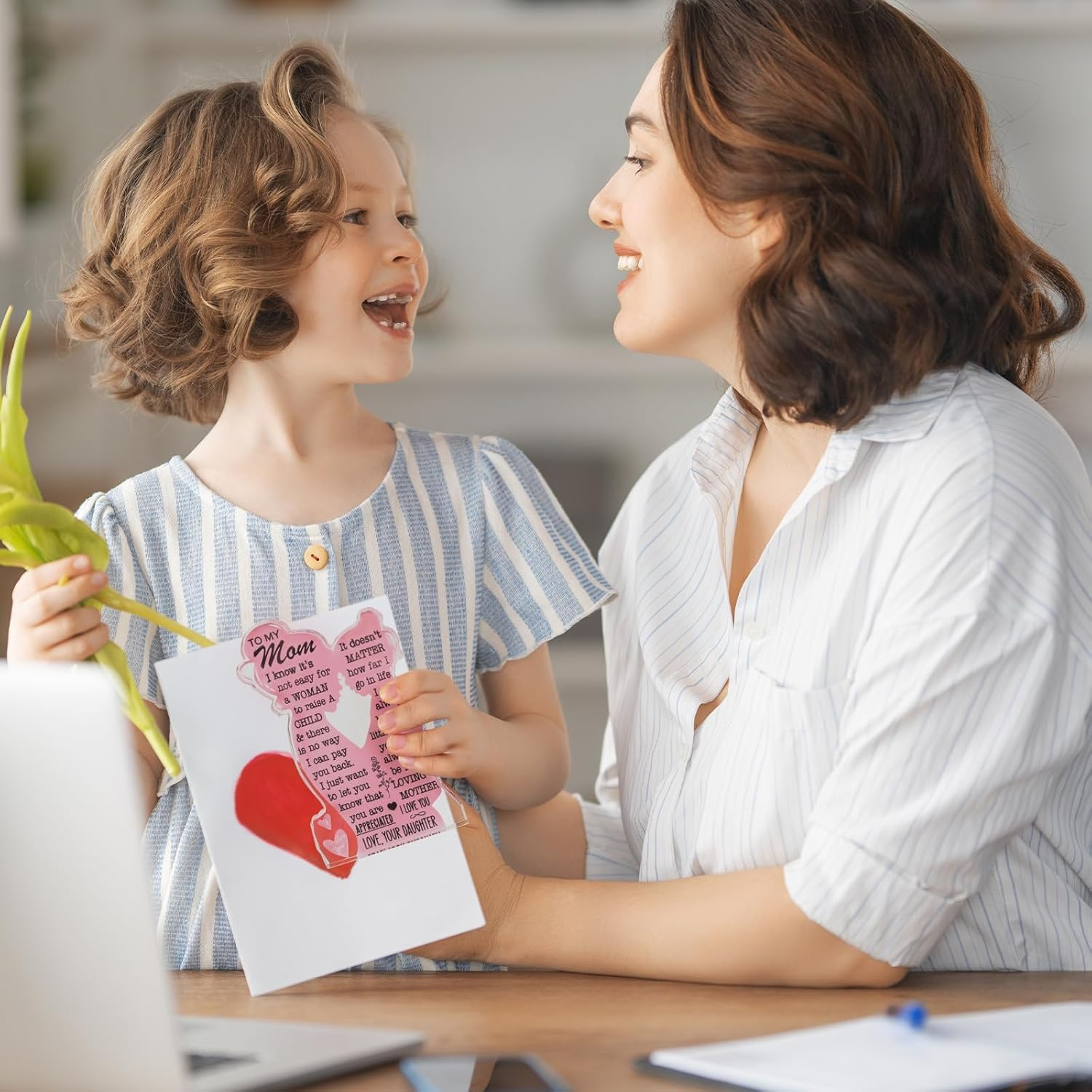 Mom Gifts from Daughter Gift Idea for Mom, Mom Day Gift Cool Mother Day Gifts from Daughter Best Mom Ever Gifts New Mom Single Mom Christmas 2025 Acrylic Plaque Sign 12.7 * 7.6CM - Wood image number 3