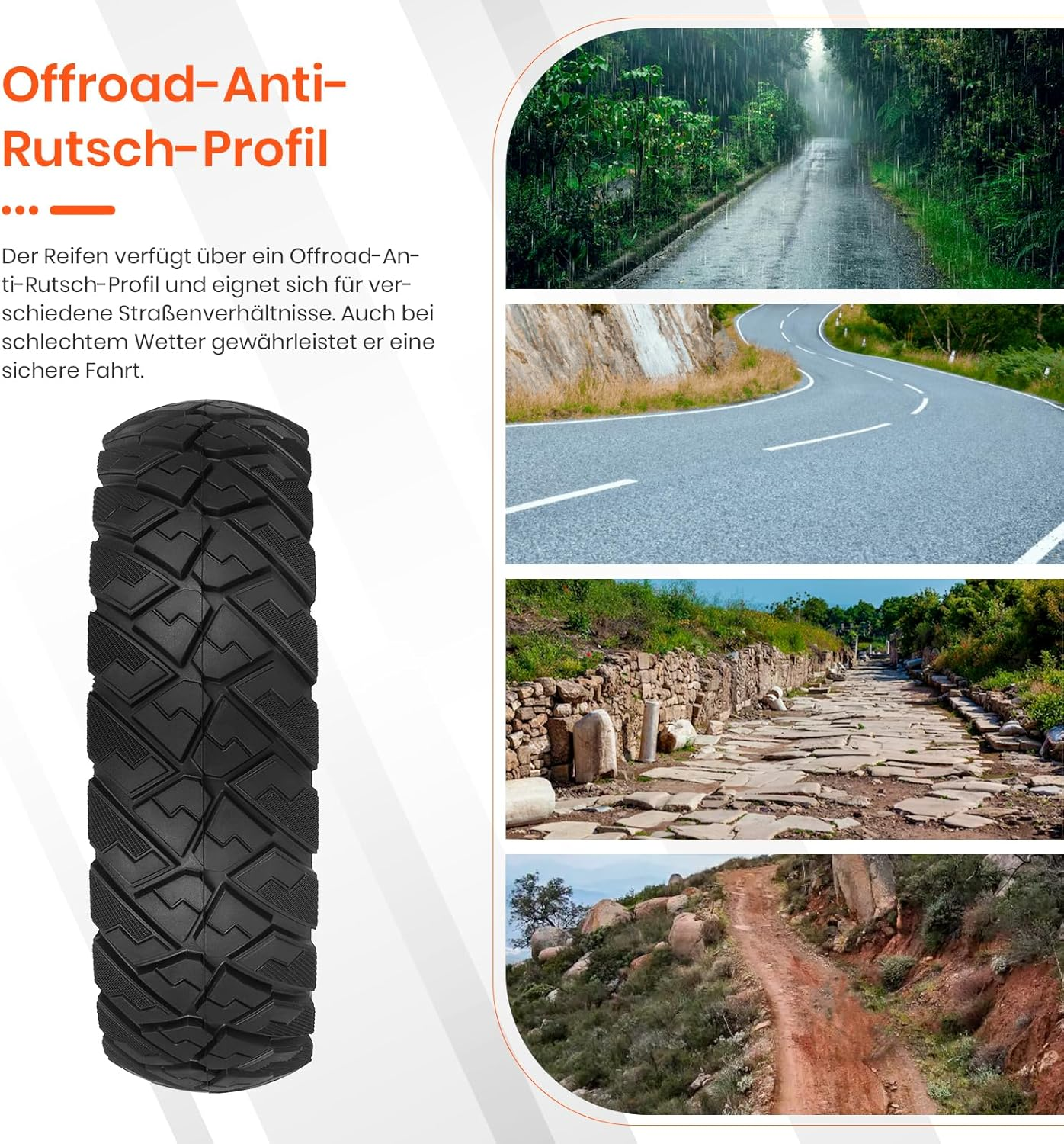 70/60-7.5 Electric Scooter Full Tyre for Segway Ninebot G3/ZT3/ZT3 Pro Scooter, 2 Pieces image number 1