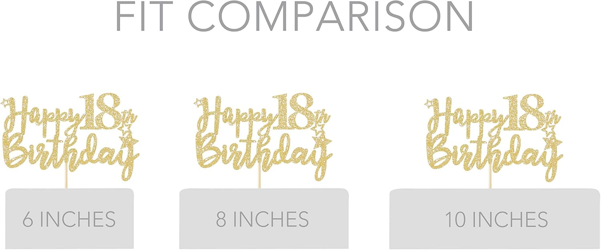 LOVENJOY Happy 18Th Birthday Cake Topper Gold Glitter Hello Sweet 18 Cake Decoration image number 2