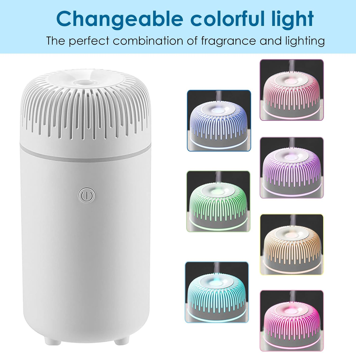 Car Diffuser Humidifier USB Aromatherapy Essential Oil Air Freshener USB Cool Mist Mini Portable Diffuser for Car Home Office Bedroom (White) - White B image number 3