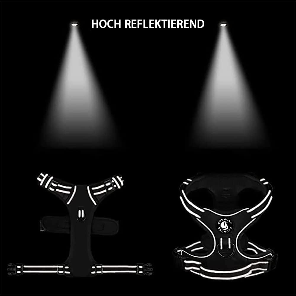 No Pull Dog Harness Front Range Reflective Pet Chest Harness with Easy to Control Padded Handle and 2 Buckles, Perfect for Daily Training (L, Pink Leopard) image number 5