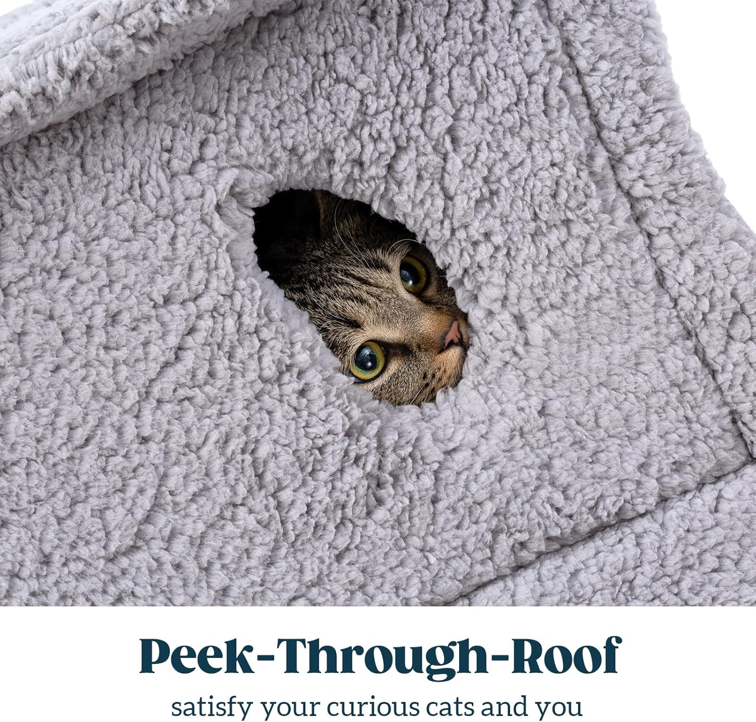 Pelzin Large Cat Houses for Indoor Cats - Cat Cave Bed with Removable Support Foam and Washable 2-Side Mat - Covered Cats Bed for Pet Hideaway - Enclosed Cat Hideout for Kitten and Small Pet image number 2