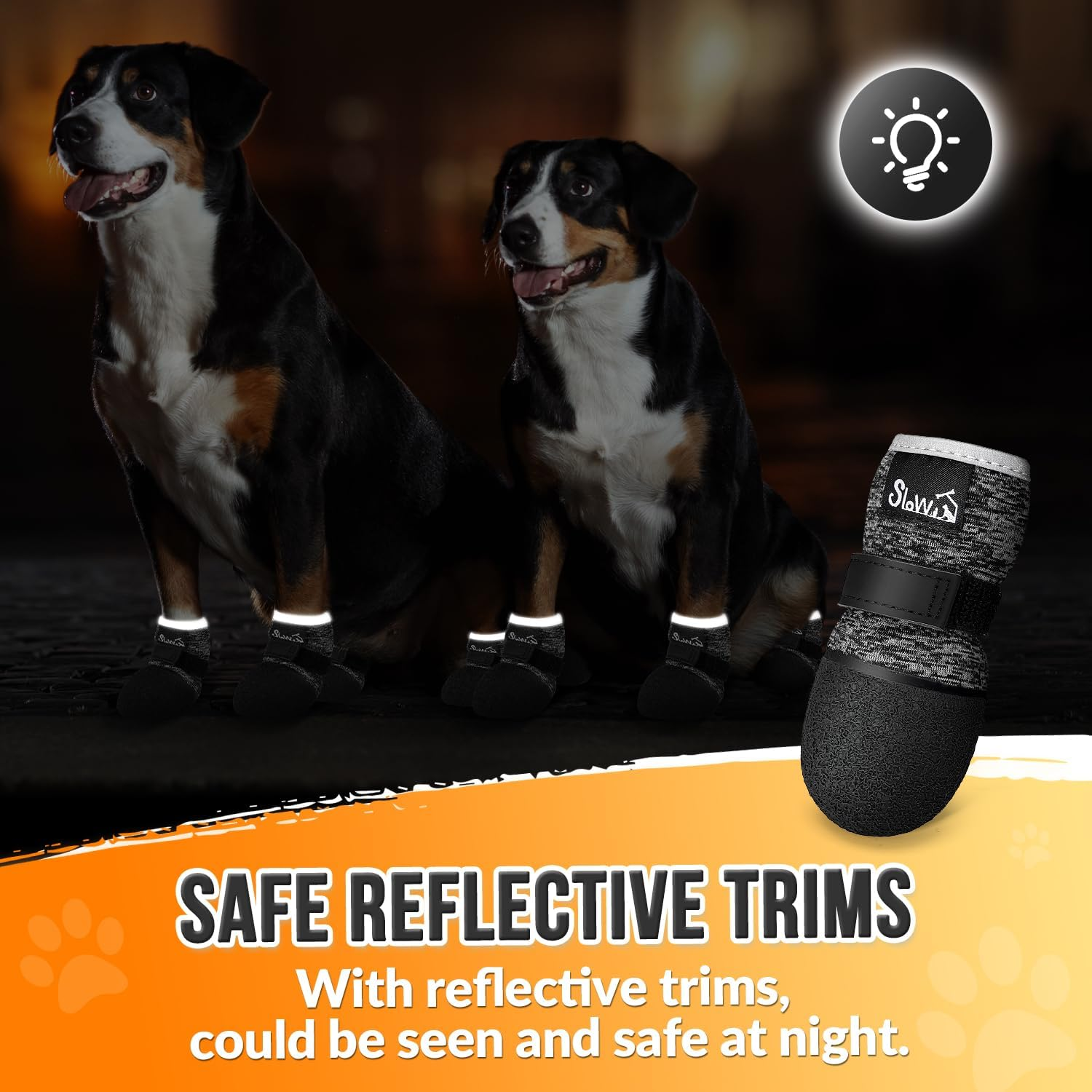 Slowton Dog Shoes - Breathable Dog Sock Shoes for Hardwood Floor Dog Boots with Reflective Stripes for Small to Large Dogs, Outdoor Summer Hot Pavement Waterproof Non-Slip image number 4