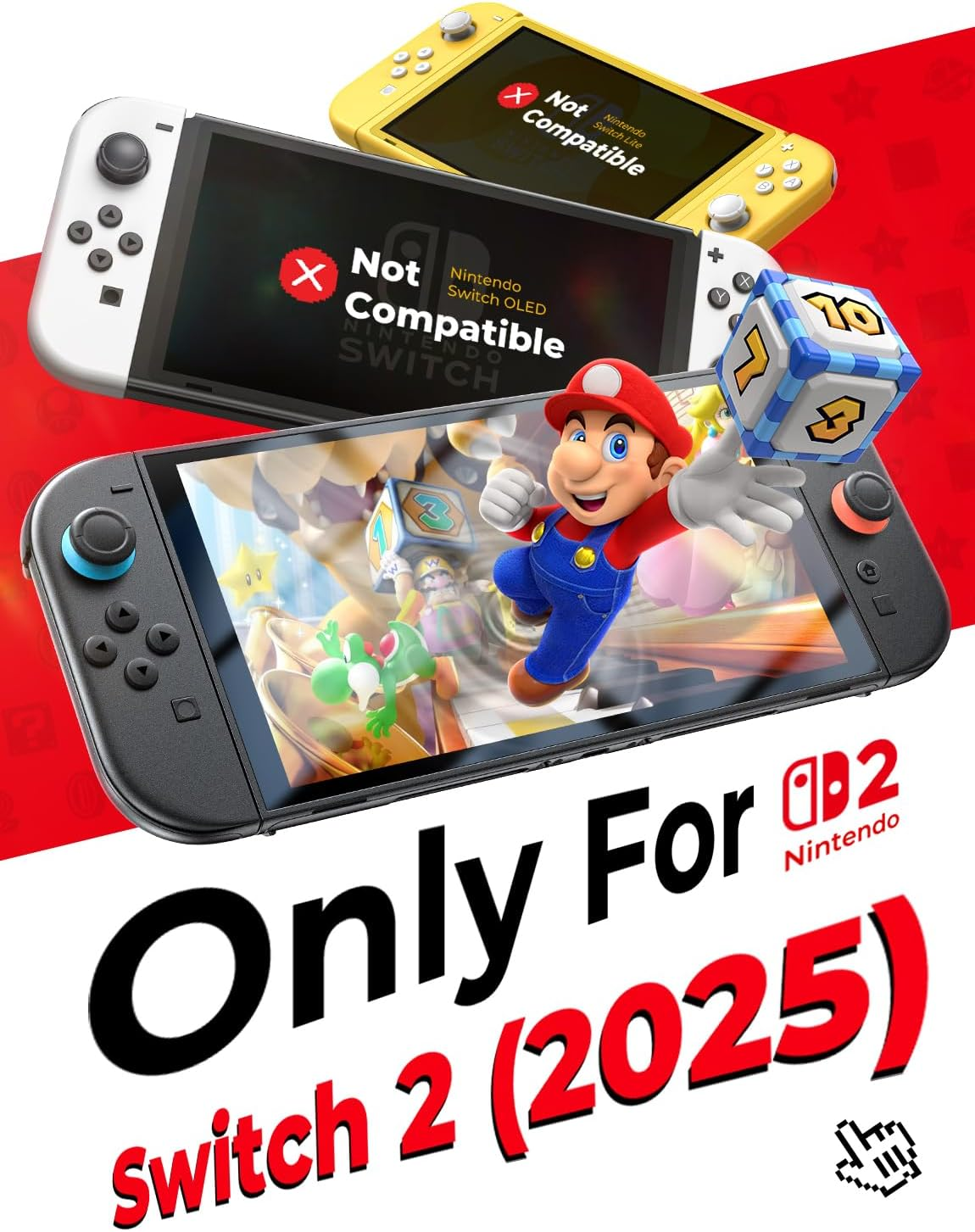 MAGIC JOHN 2 Pack for Nintendo Switch 2 Screen Protector 7.9'' [2025], 30S Installation, 9H Tempered Glass, HD Clear, Auto-Dust Removal, Bubble Free, Compatible with Switch Console image number 5