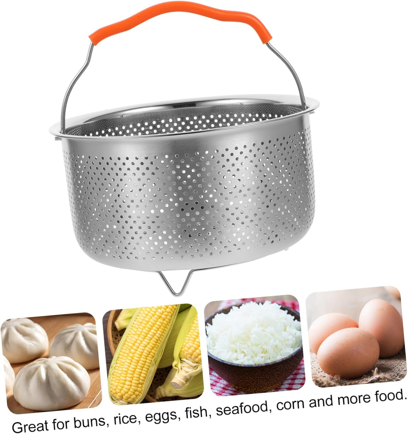 FUNOMOCYA Stainless Steel Steamer Rack Versatile Steaming Basket for Rice Cookers and Pots Food Steaming Holder for Healthy Cooking and Vegetable Preparation image number 5
