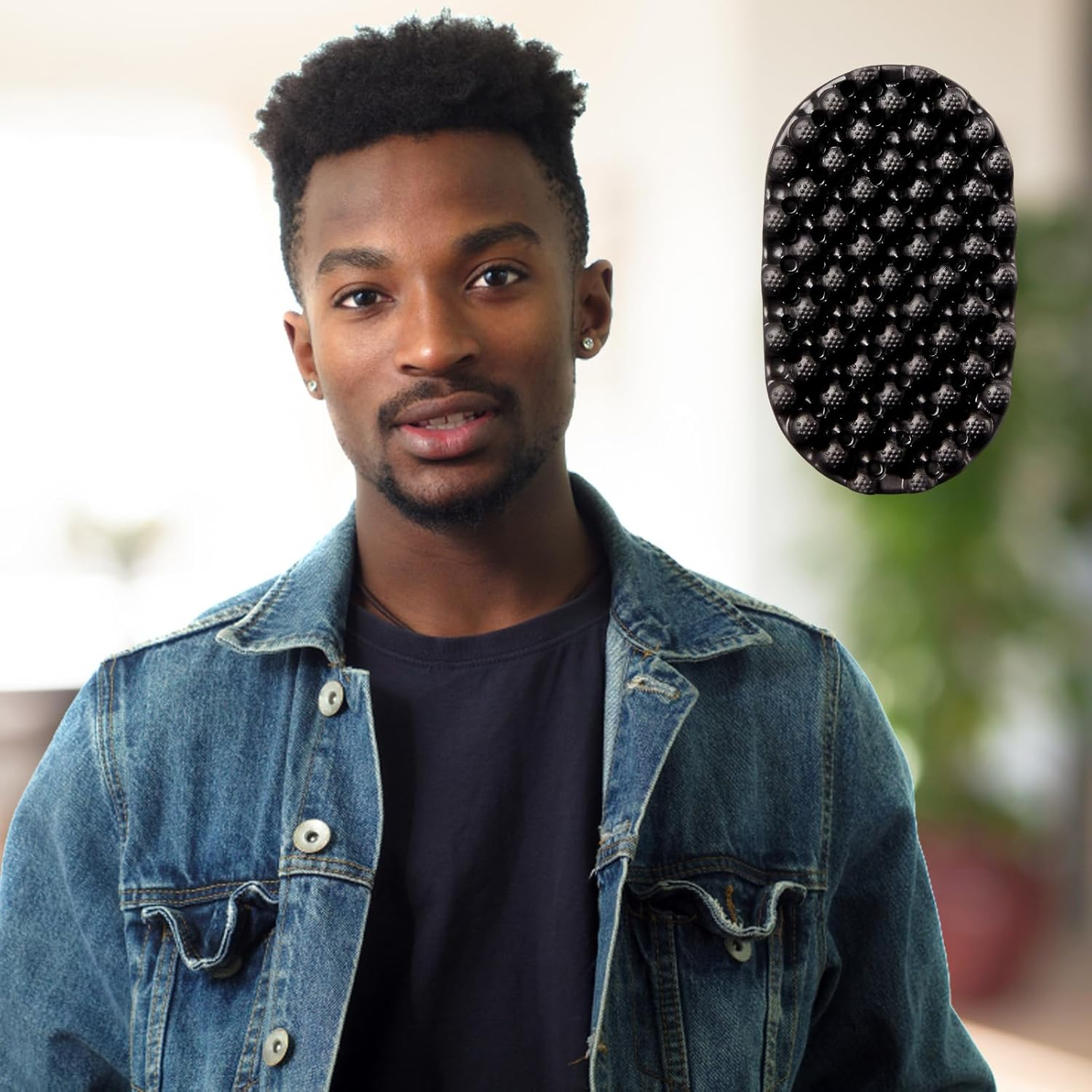 Black Twist King, Silicone Rubber Curl Brush for Hair Care, Dreadlock Twist Styler Brush, Ideal for Barbers and Daily Use image number 6